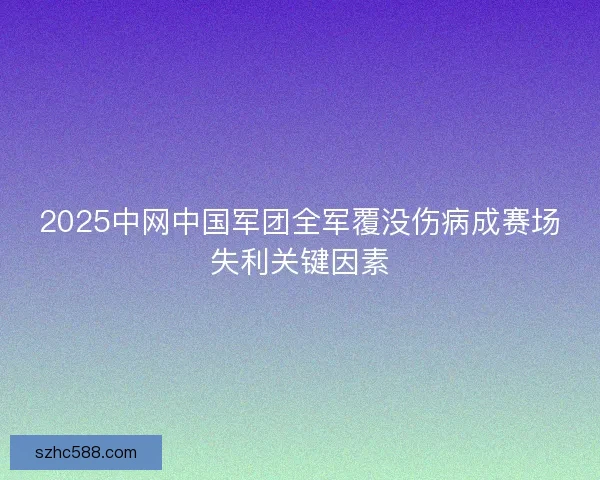 2025中网中国军团全军覆没伤病成赛场失利关键因素